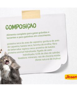 Josera Kitten GrainFree é uma ração seca sem cereais para gatinho, até aos 12 meses de idade, e gatas gestantes ou lactantes.