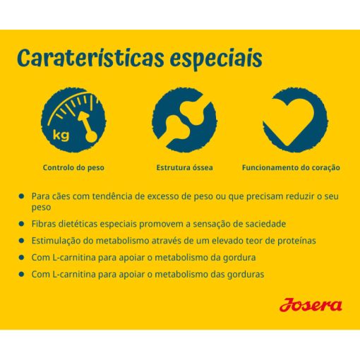 Josera Light & Vital é uma ração seca completa para cão adulto para controlo de peso, com baixo teor de gordura e elevado teor de fibras.