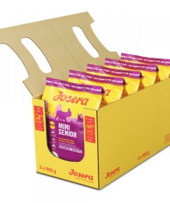 Josera Mini Senior é uma ração seca sem cereais à base de salmão e batata doce, para cães seniores mini, a partir dos 8 anos.