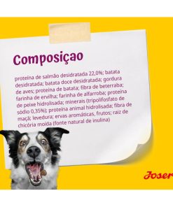 Josera Mini Senior é uma ração seca sem cereais à base de salmão e batata doce, para cães seniores mini, a partir dos 8 anos.