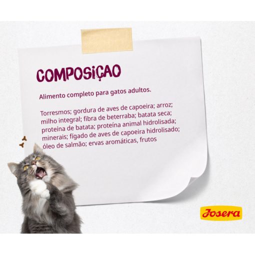 Josera Senior é a ração seca para o gato sénior com insuficiência renal crónica, devido à dose extra de antioxidantes essenciais e teor reduzido de fósforo.