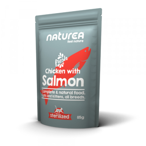 Naturea Wetfood Gato e Gatinho Frango com Salmão 85 GR
