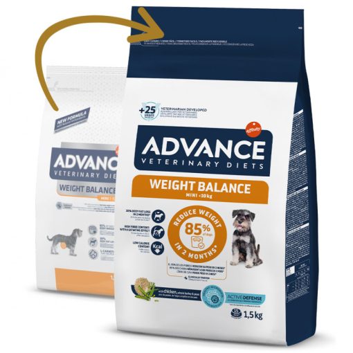 Advance Vet Weight Balance Cão Mini Adulto - Ração Seca para Perda de Peso 1,5 KG