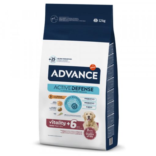 Advance Senior Vitality +6 Maxi - Ração Seca para Cão com +6 Anos - Frango e Arroz 12 KG