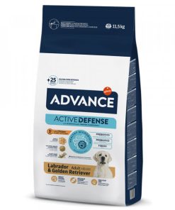 Advance Labrador e Golden Retriever Cão Adulto - Ração Seca Frango e Arroz 11,5 KG