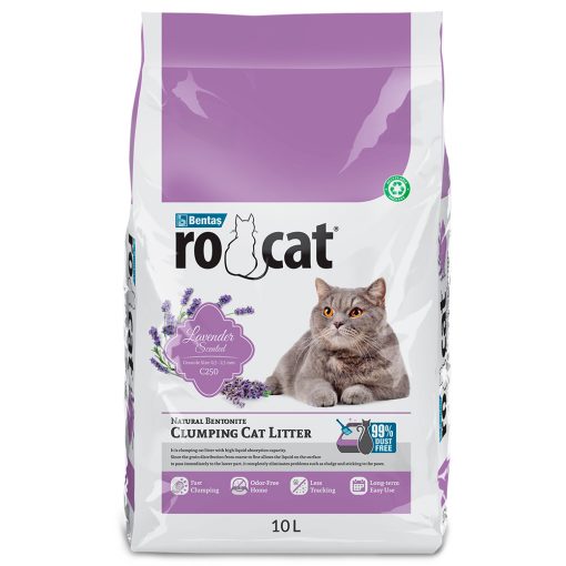 Rocat - Areia aglomerante de lavanda para gatos 10L
