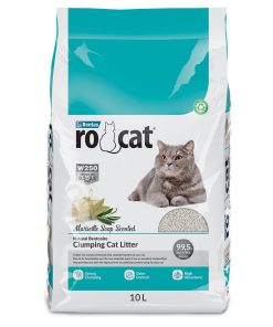 Rocat - Areia aglomerante de sabão de marselha para gatos  10L