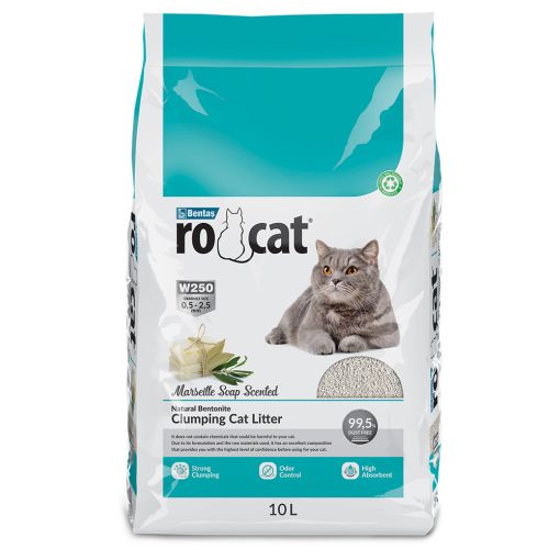 Rocat - Areia aglomerante de sabão de marselha para gatos  10L